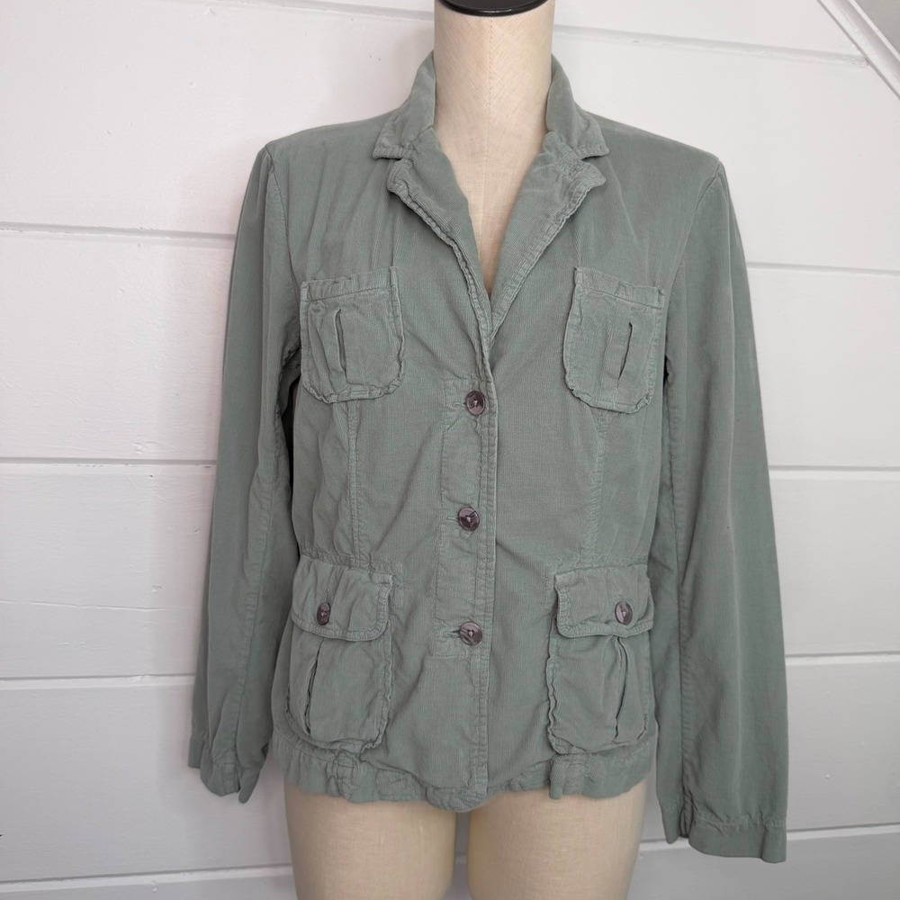 Sundance Corduroy Medium‎ Blazer Jacket Cotton Lightweight Spring Jacket Green